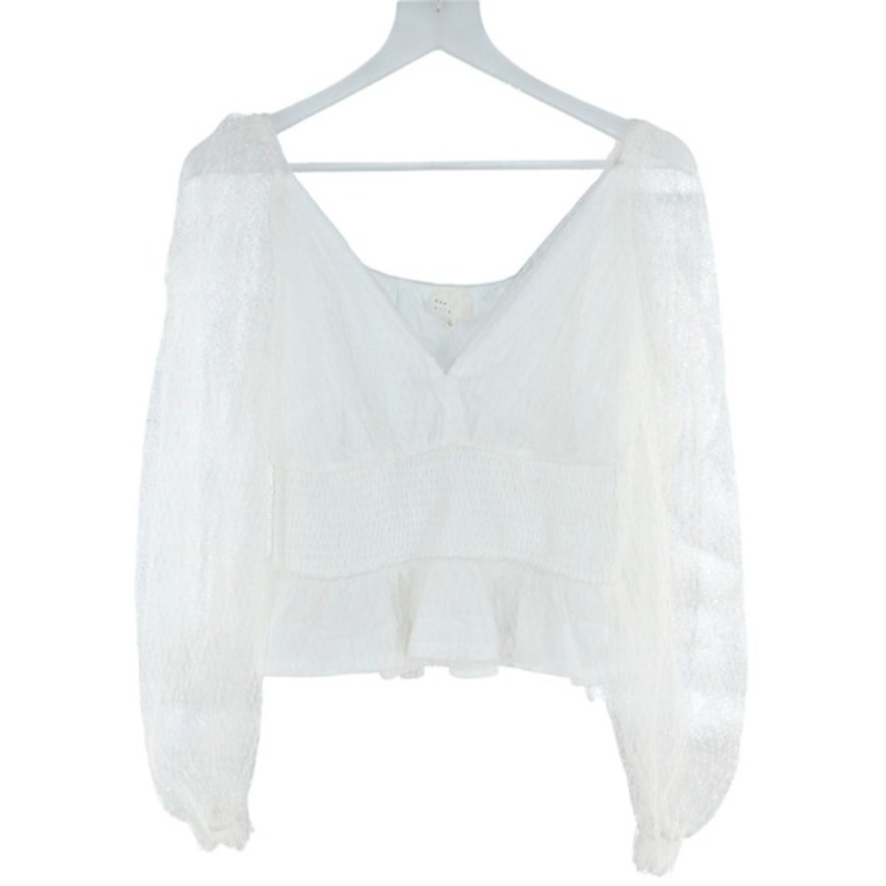 Dee Elly Francesca's White Swiss Dot Lace‎ Trim Mini Skirt TDSK2067A Small NWT